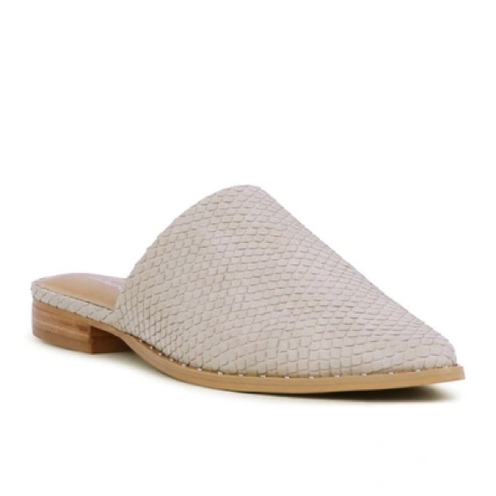 Report Irina Studded Elegant Cream Mule Flats
